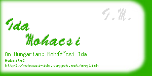 ida mohacsi business card